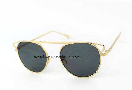 Hot Sale Metal Sunglasses Oversize Eyebrow Without Nose Bridge Km16152 Colourfull Lens