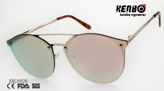 Fashion Metal Sunglasses with Doubles Bridges Km18026