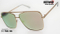 Large Square Frame Metal Sunglasses with Double Bridges and Ocean Lens Km18027
