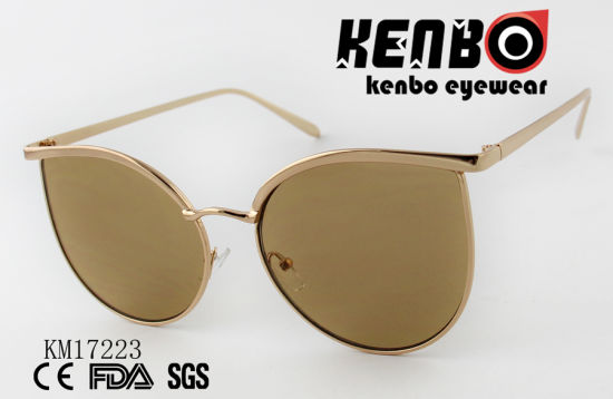 Cat Eye Sunglasses with Simple Metal Frame Km17223