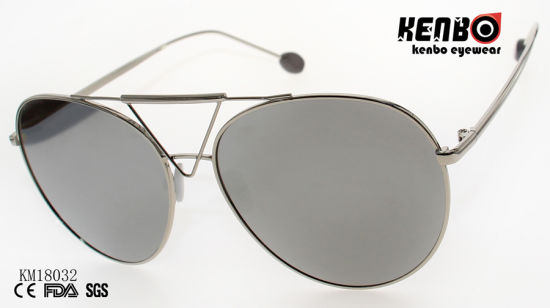 Trendy Design Frame Metal Sunglasses with Muti-Colored Lens Km18032