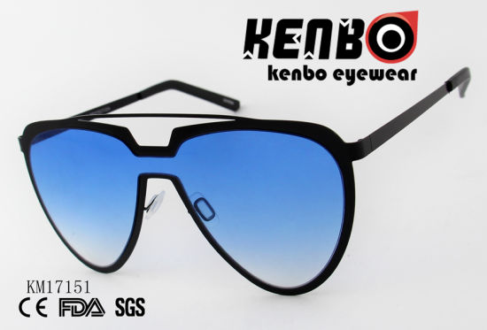 One Piece Lens Sunglasses with Full Metal Frame Km17151