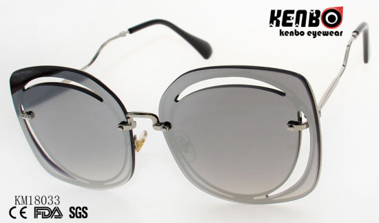 New Coming Trendy Design Frame Metal Sunglasses with Nice Temples Km18033
