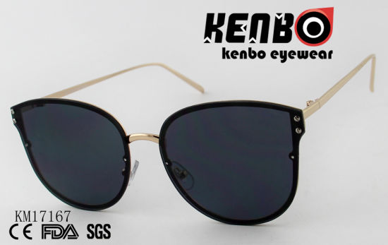 Fashion Sunglasses with Metal Frame Behind Lens Km17167
