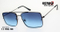 Fashion Metal Square Frame Sunglasses with Double Bridges and Ocean Lens Km18021