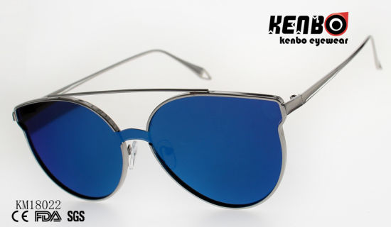 Special Design Frame Metal Sunglasses with One Piece Lens Km18022