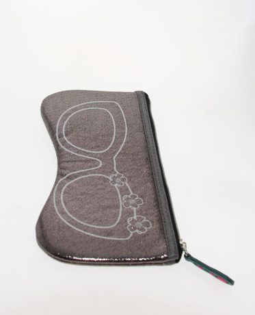Cute Glasses Pouch with Glasses Pattern on and Zipper